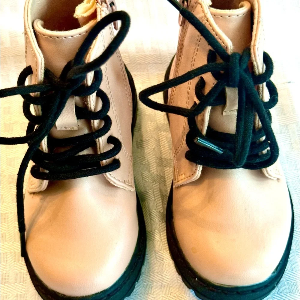 Zara Toddler‎ Combat Boots Pink Lace Up Lug Sole Girls Size 5 EU 21